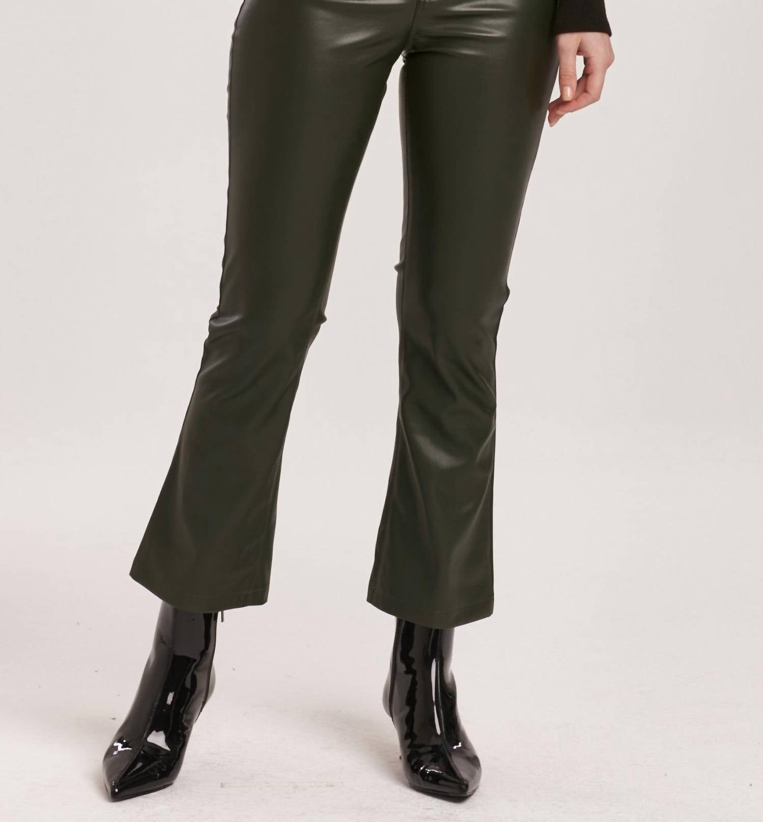 Dear John Denim - Jeanne Flare Leather Crop Pants - ankle - clothing - cropped