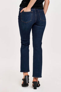 Dear John Denim - Jeanne Super High Rise Cropped Flare Jeans - blue - clothing - cotton - blend