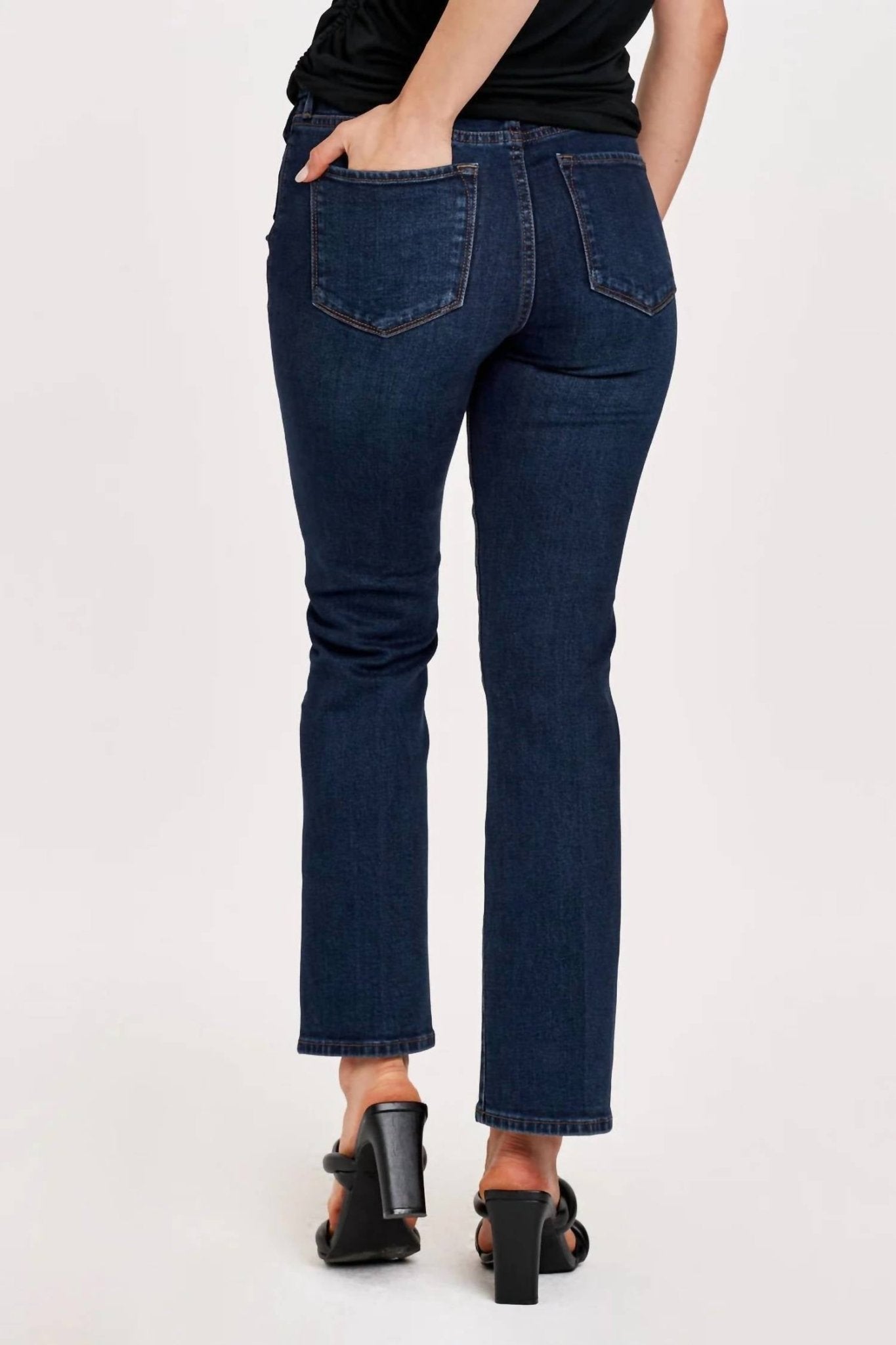 Dear John Denim - Jeanne Super High Rise Cropped Flare Jeans - blue - clothing - cotton - blend