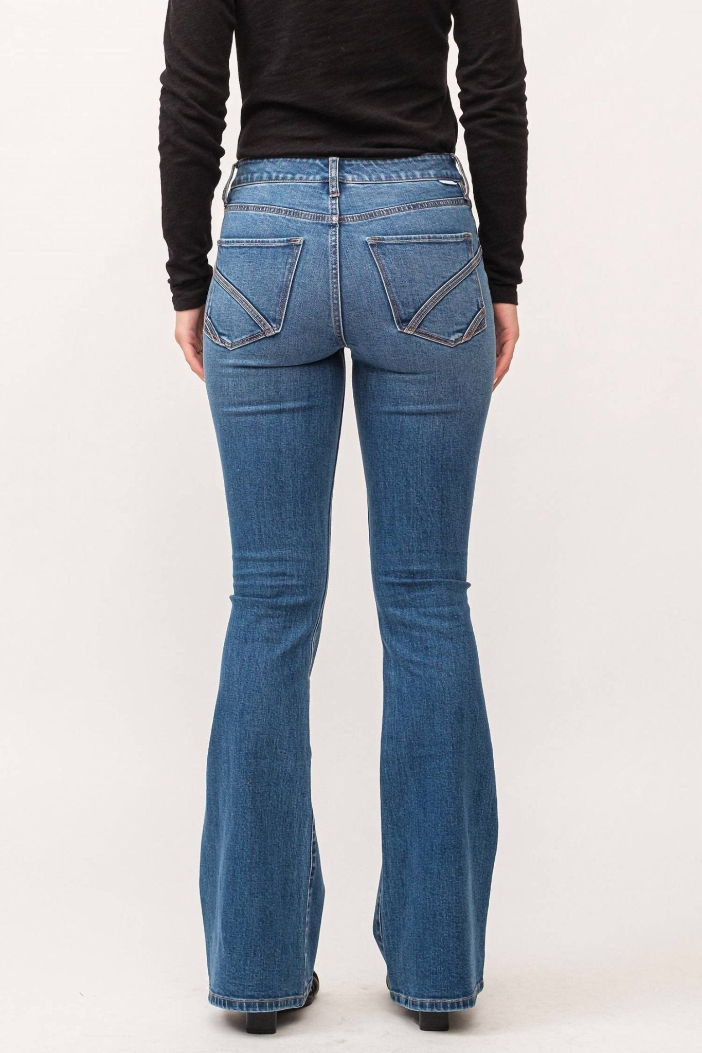 Dear John Denim - Laney Flare Jeans - blue - clothing - cotton - blend