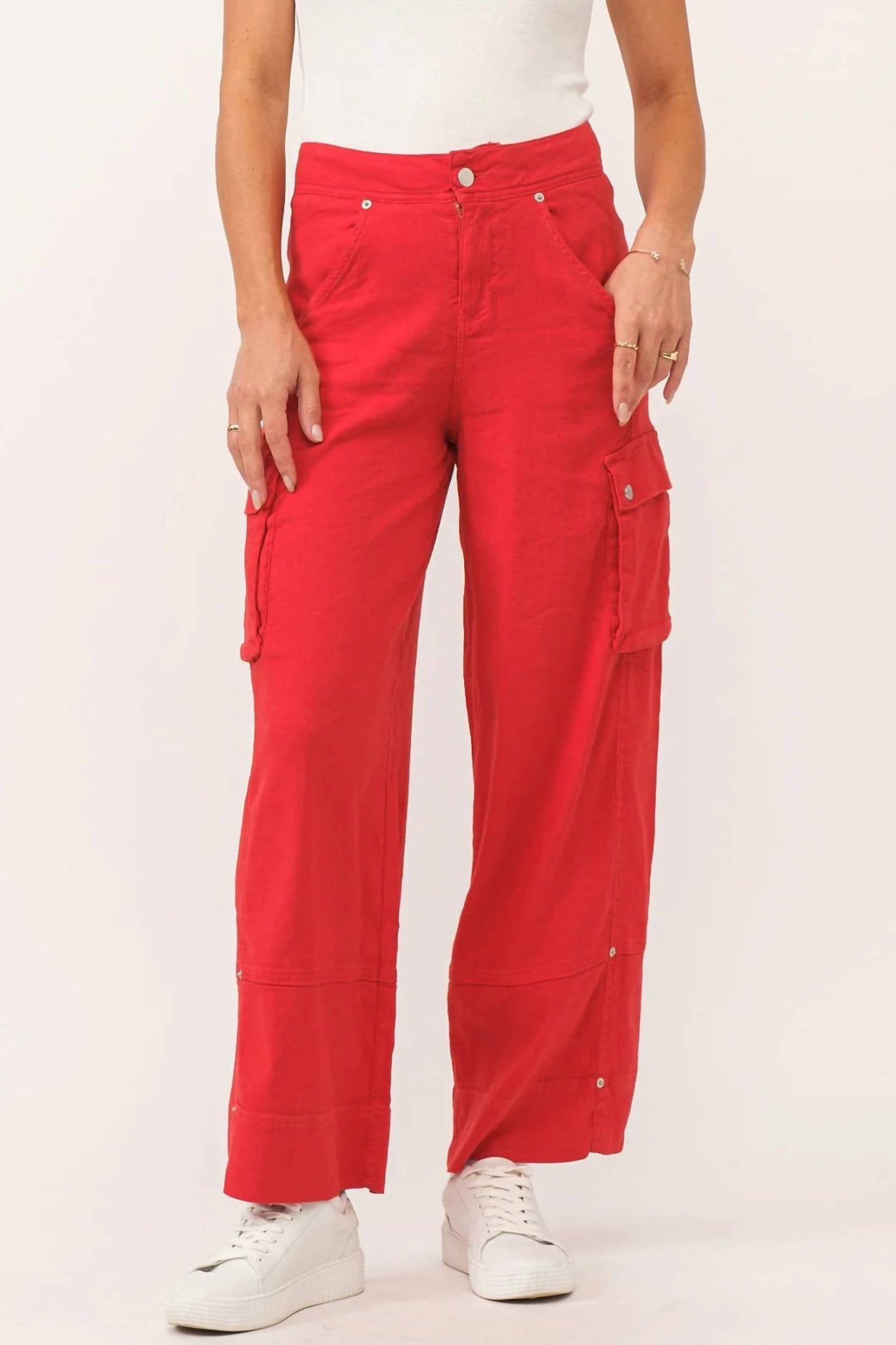Dear John Denim - Marvey Super High Rise Ankle Wide Leg Pants - clothing - linen - blend - pants