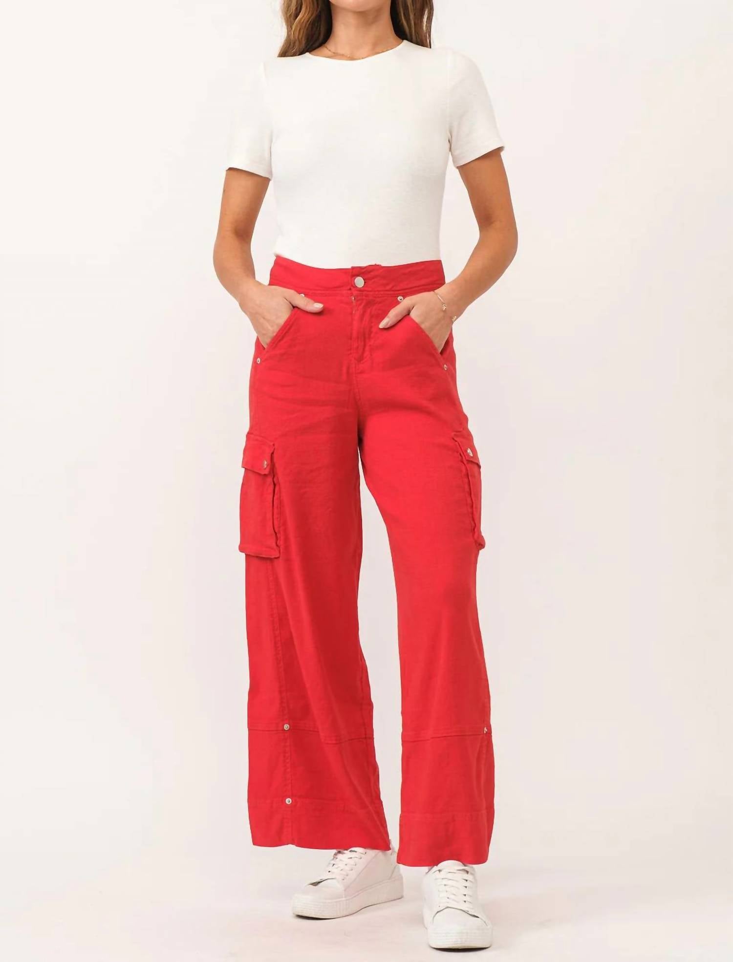 Dear John Denim - Marvey Super High Rise Ankle Wide Leg Pants - clothing - linen - blend - pants