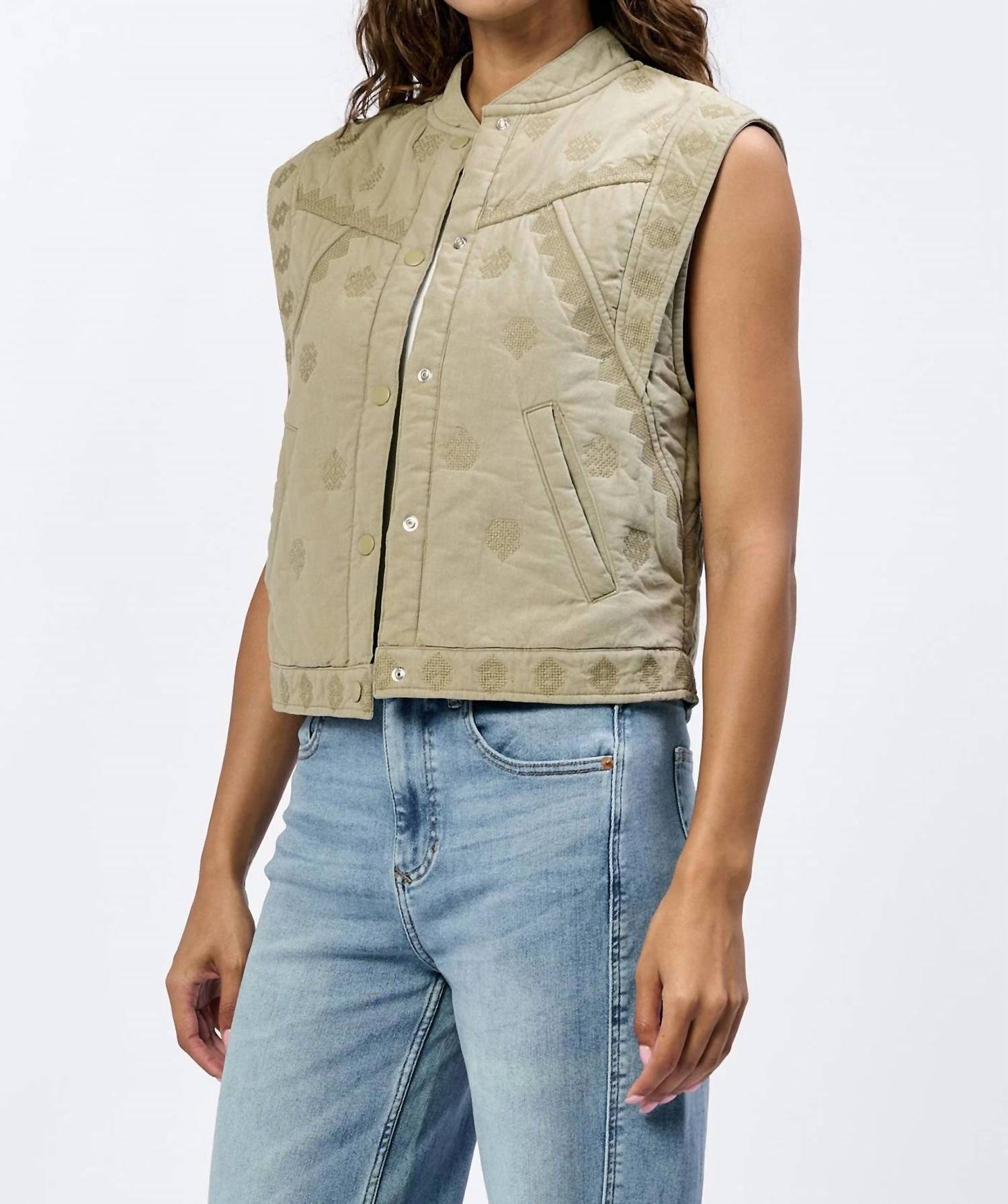 Dear John Denim - Mina Branch Vest - clothing - cotton - green