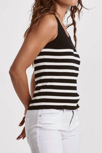 Dear John Denim - Oak Stripe Tank Top - black - clothing - stripe