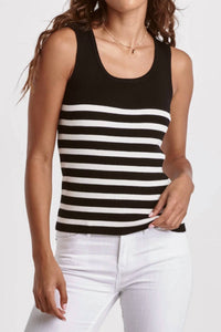 Dear John Denim - Oak Stripe Tank Top - black - clothing - stripe