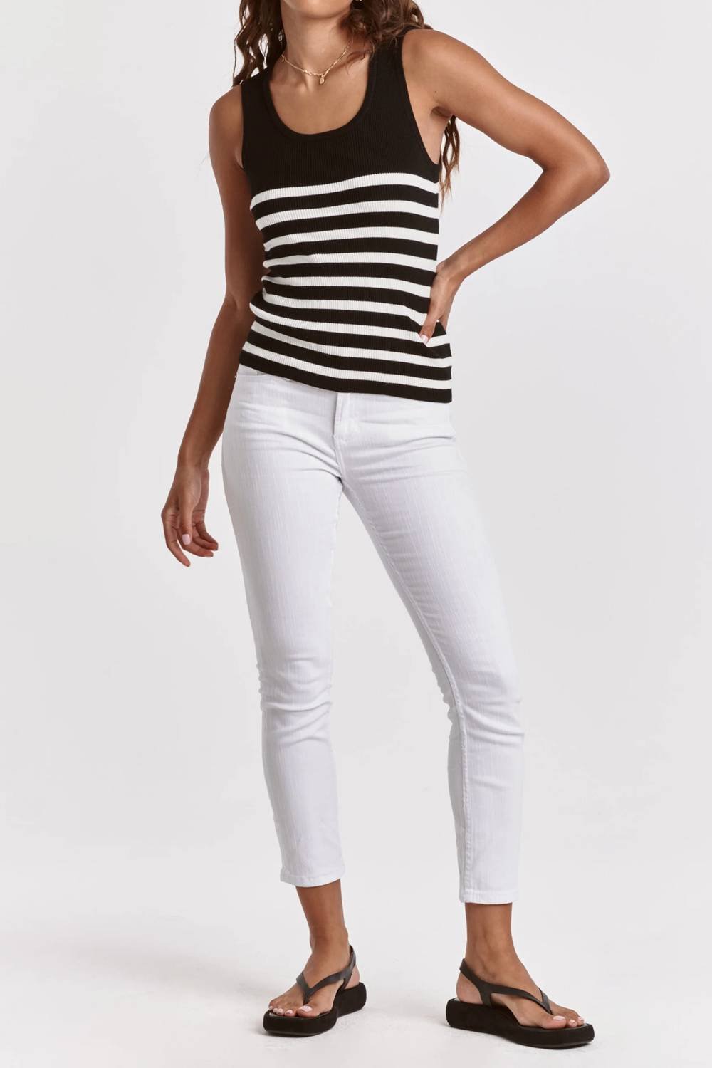 Dear John Denim - Oak Stripe Tank Top - black - clothing - stripe