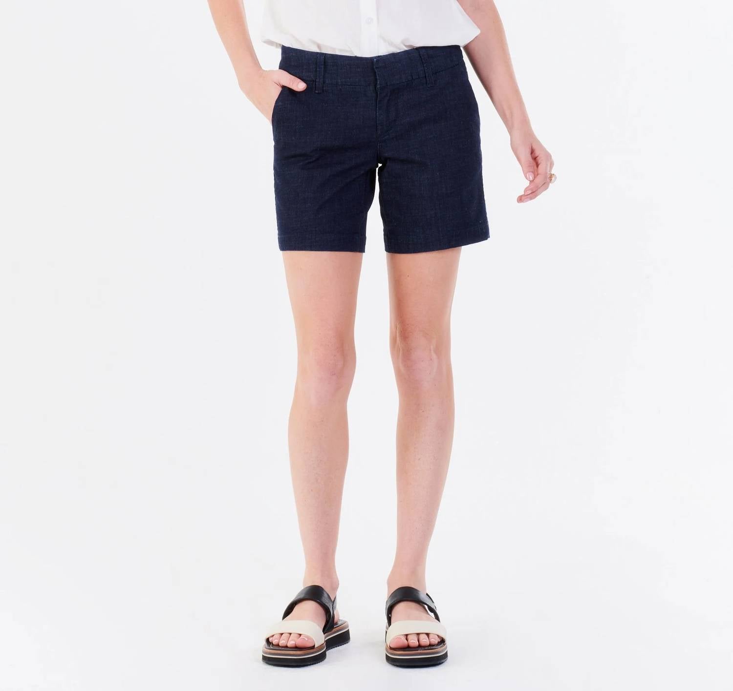 Dear John Denim - South Hampton High Rise Shorts - blue - clothing - cotton - blend