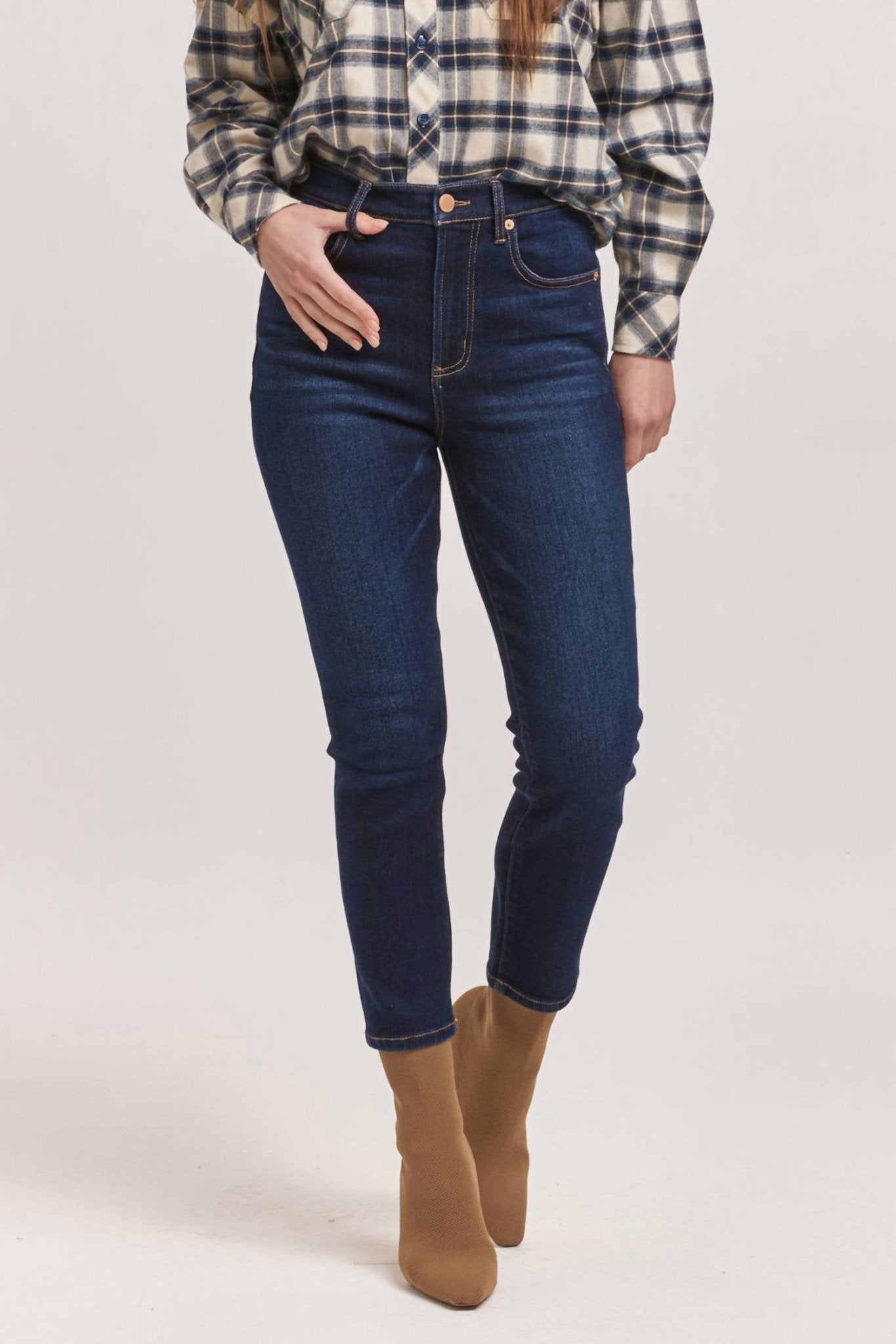Dear John Denim - Stella High Rise Slim Jeans - blue - clothing - cotton - blend