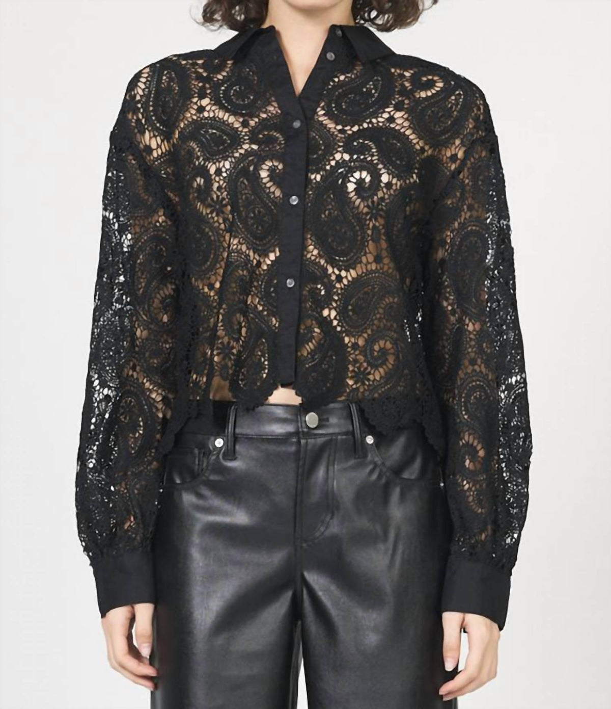 Dear John Denim - Suzette Lace Button Down Top