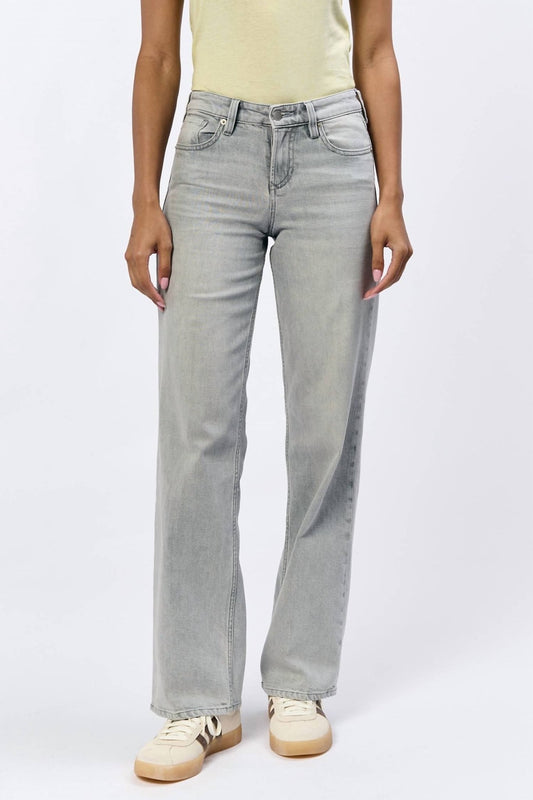 Dear John Denim - Taylor High Rise Straight Leg Jean - clothing - cotton - blend - grey