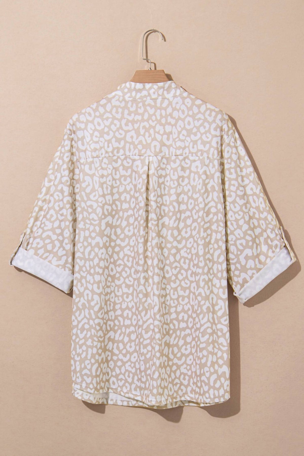 Dear Lover - Apricot Leopard Vneck Plus Size Top