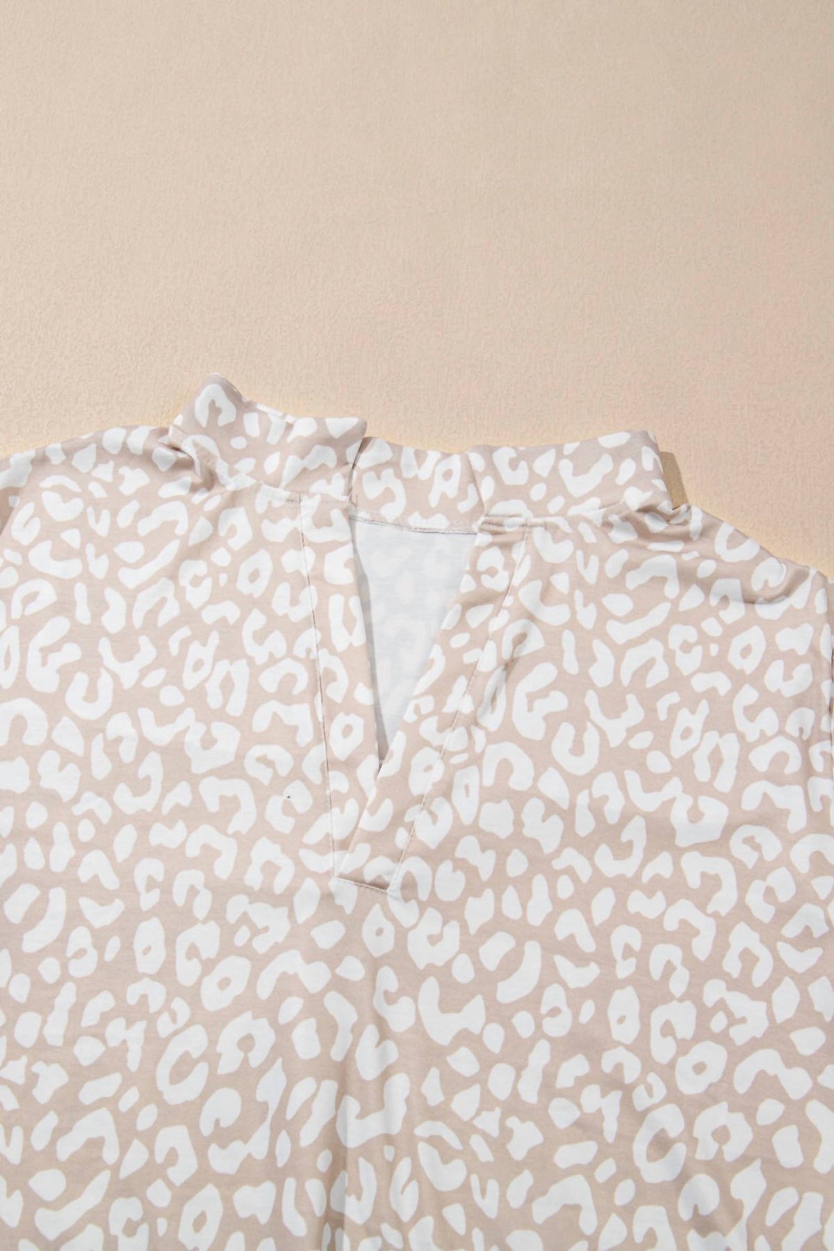 Dear Lover - Apricot Leopard Vneck Plus Size Top