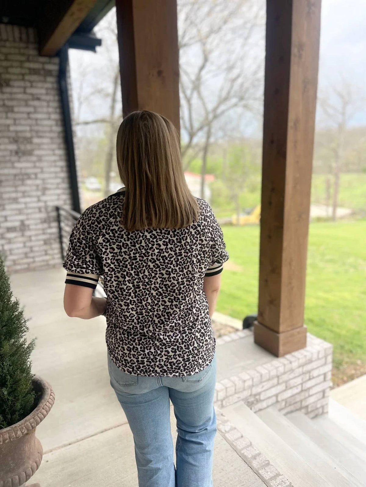 Dear Lover - Leopard Print Half Zip Top