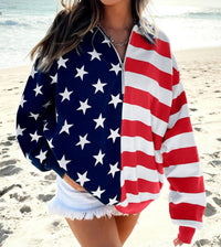 Dear Lover - Star Spangled Banner Half Zip Sweater