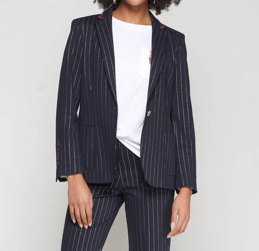 Vilagallo - Pinstripe Embroidered Blazer