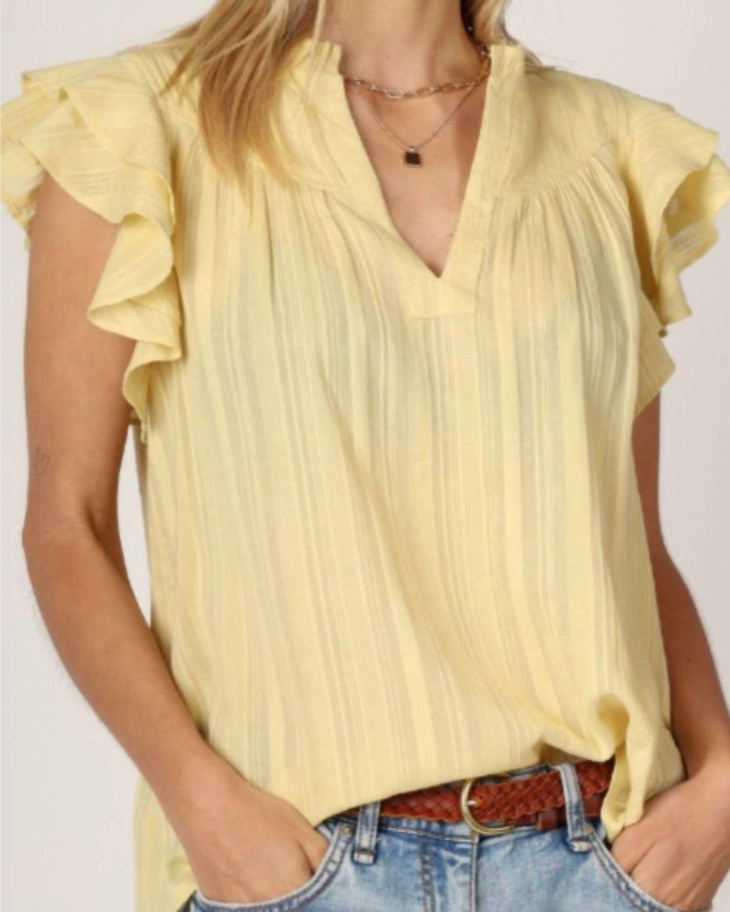 Dylan - Mora Ruffle Sleeves Blouse