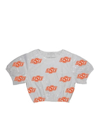 Capri Designs - Women's Oklahoma State University Sequin Game Day Top