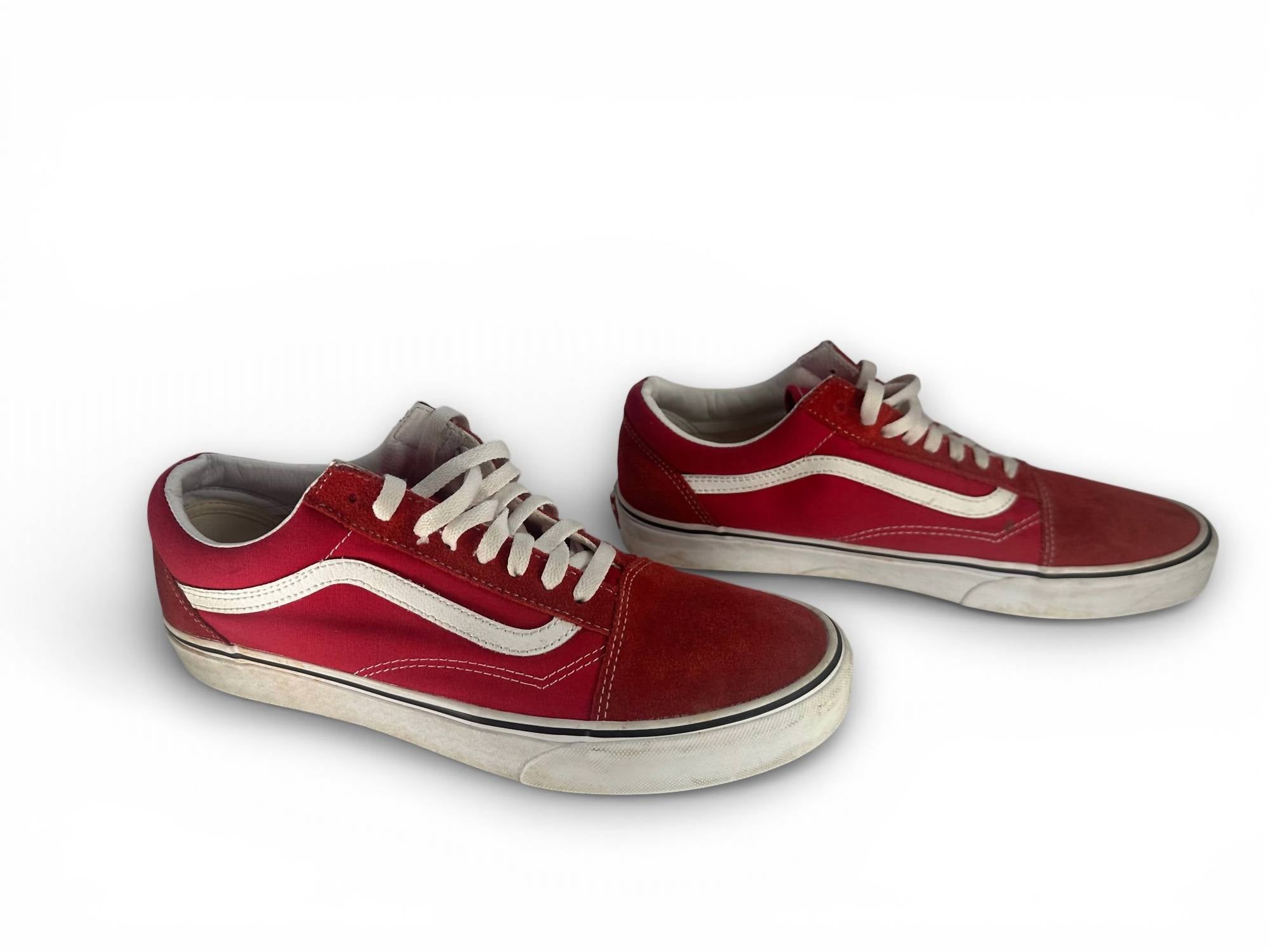 Vans Men's Lace-up Sneaker in red and white - men's sneaker