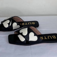 BUTRICH Women's Collins Heart Sandals in black - women's sandal - detail view