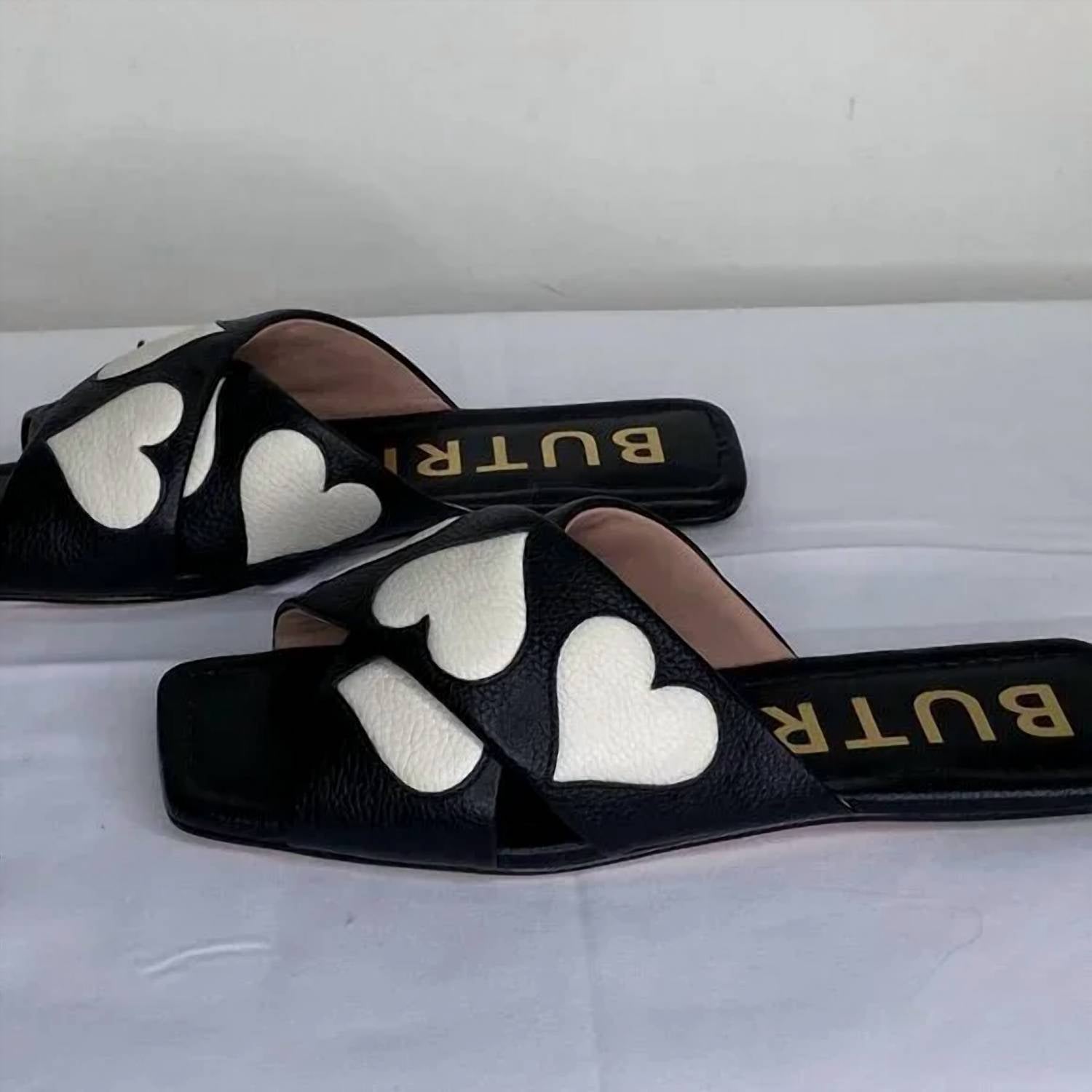 BUTRICH Women's Collins Heart Sandals in black - women's sandal - detail view