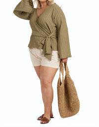 Fashion Szn Curve - Wrap Front Belted Top - Plus