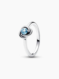 Pandora Women's March Eternity Circle Ring in sea aqua blue crystal - women's jewelry