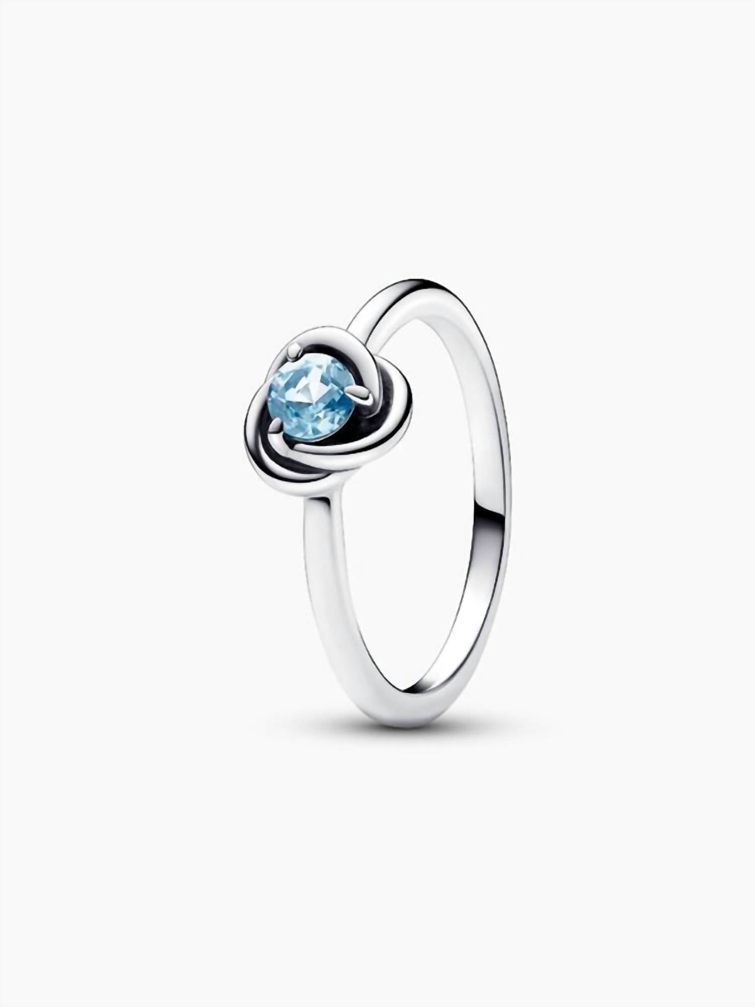 Pandora Women's March Eternity Circle Ring in sea aqua blue crystal - women's jewelry