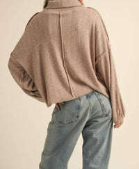 Miou Muse - Turtle Neck Dolman Sleeve Sweater