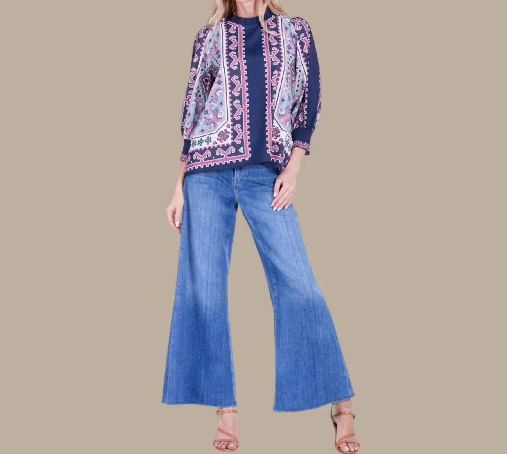 Joy Joy - Mosaic High-neck Blouse