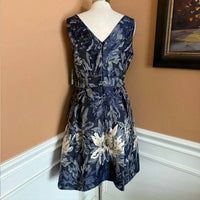 Jessica Howard Women's Floral Jacquard Metallic Dress in navy - women's dress - view 4