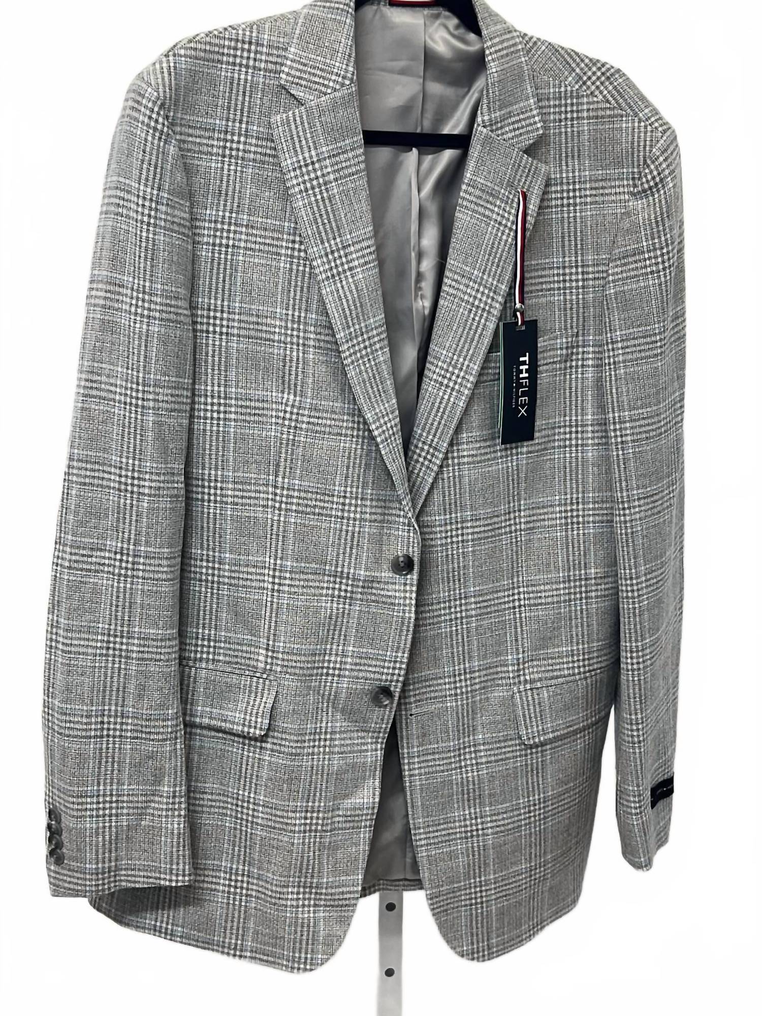 Tommy Hilfiger Men's Conrad Plaid Suit Separate Sportcoat in light gray - men's jacket
