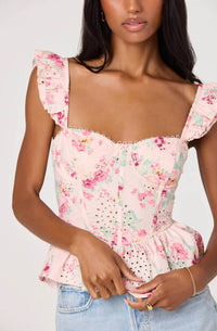Astr - Baylin Corset Peplum Top