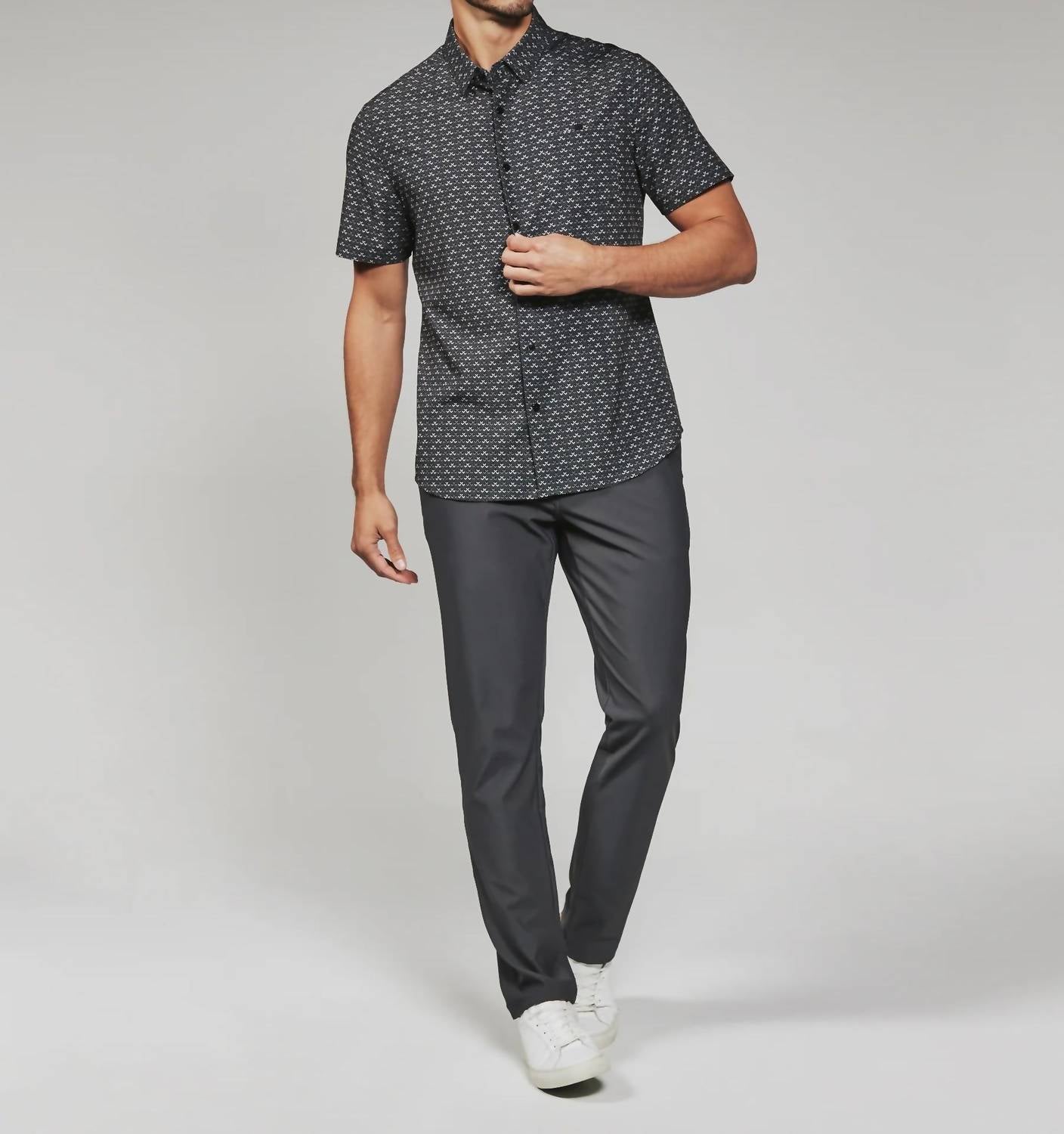 7Diamonds Marcelo Short Sleeve Shirt in black - men's shirt