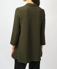 Joseph Ribkoff - Zipped Collar A-line Textured Top