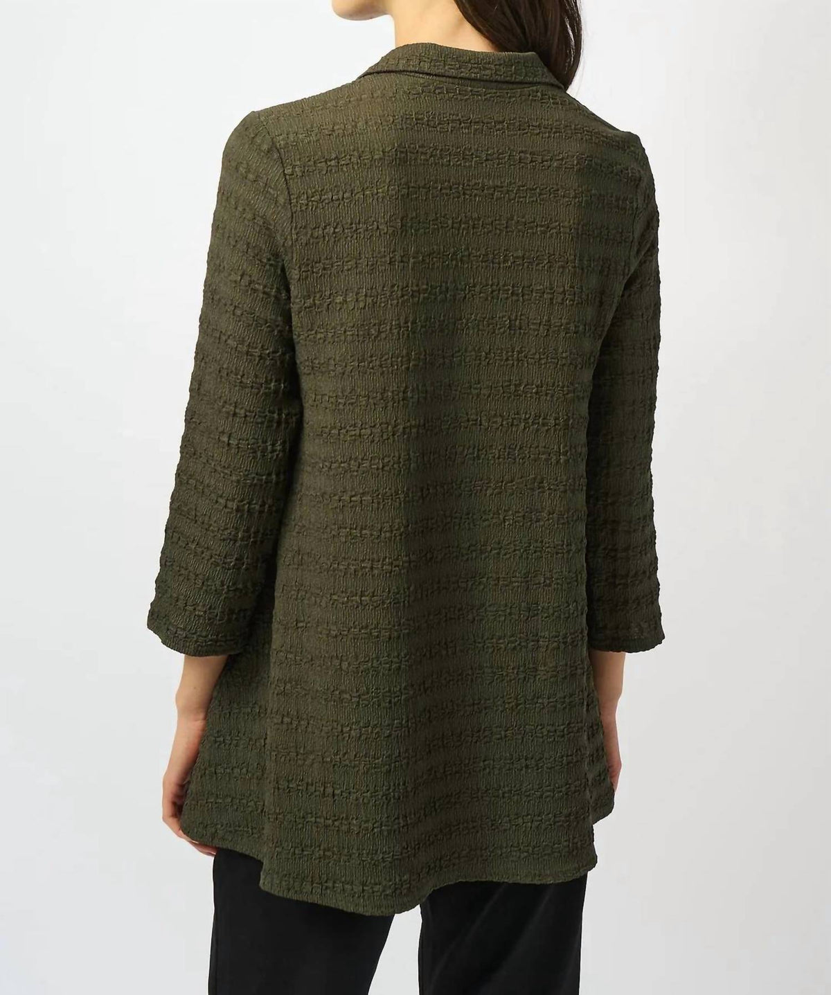 Joseph Ribkoff - Zipped Collar A-line Textured Top