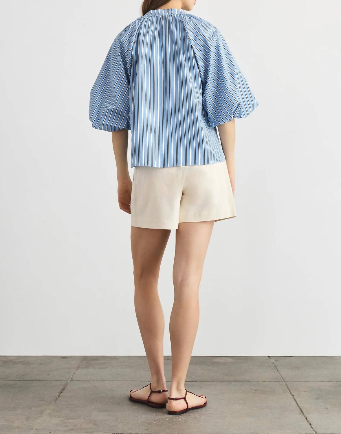 Tanya Taylor - Marine V Neck Balloon Sleeves Top