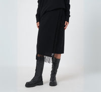 REPEAT cashmere Pull On Wool Cashmere Skirt in black - women's skirt