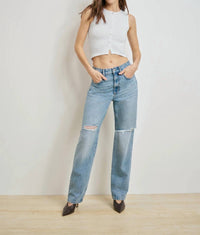 Favorite Daughter Tommy Low Slung Straight Jeans in flint - women's jeans