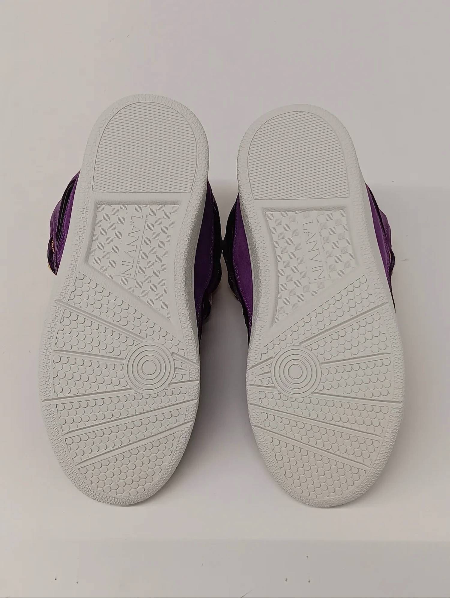 LANVIN Women's Curb Chunky Low Top Sneakers in purple yellow - women's sneaker - view 9