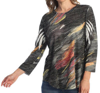 Jess & Jane - Dunes Burnout Rounded Hem Top