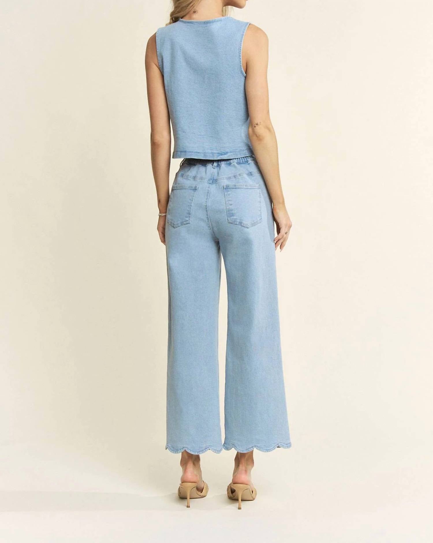 Hersy - Jeri Denim Scalloped Pants