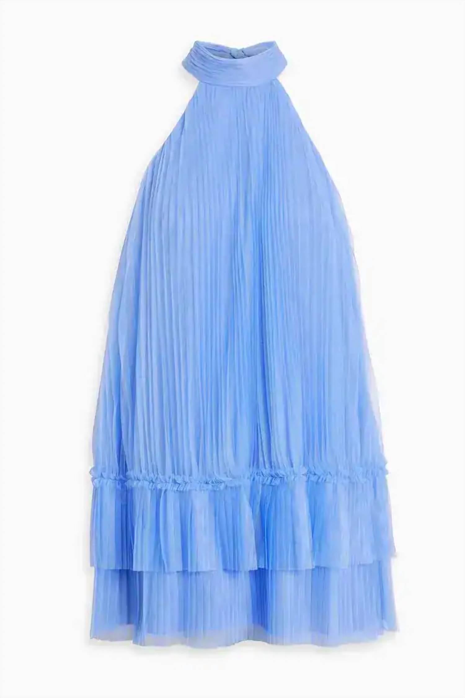 Monique Lhuillier - Hyacinth Tiered Pleated Tulle Mini Dress