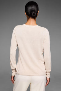 Nic + Zoe Silk Blend Dotty Texture Sweater in sandstone - women's sweater - detail view