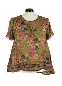 Curate - Women's Ruffle Of Love Floral Top