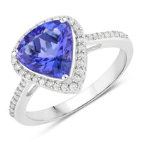 Diana M Jewels Women's Heart Natural Tanzanite Fashion Ring (2.57 Ct) - Signature in 14k white gold - women's jewelry