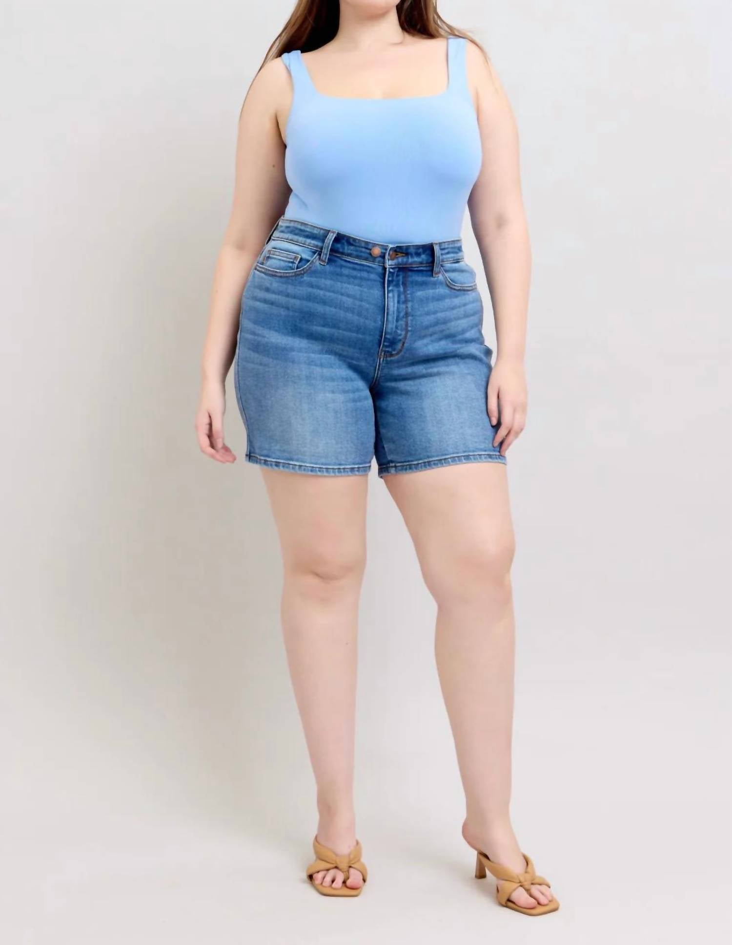 Judy Blue - Mid Length Shorts - Plus