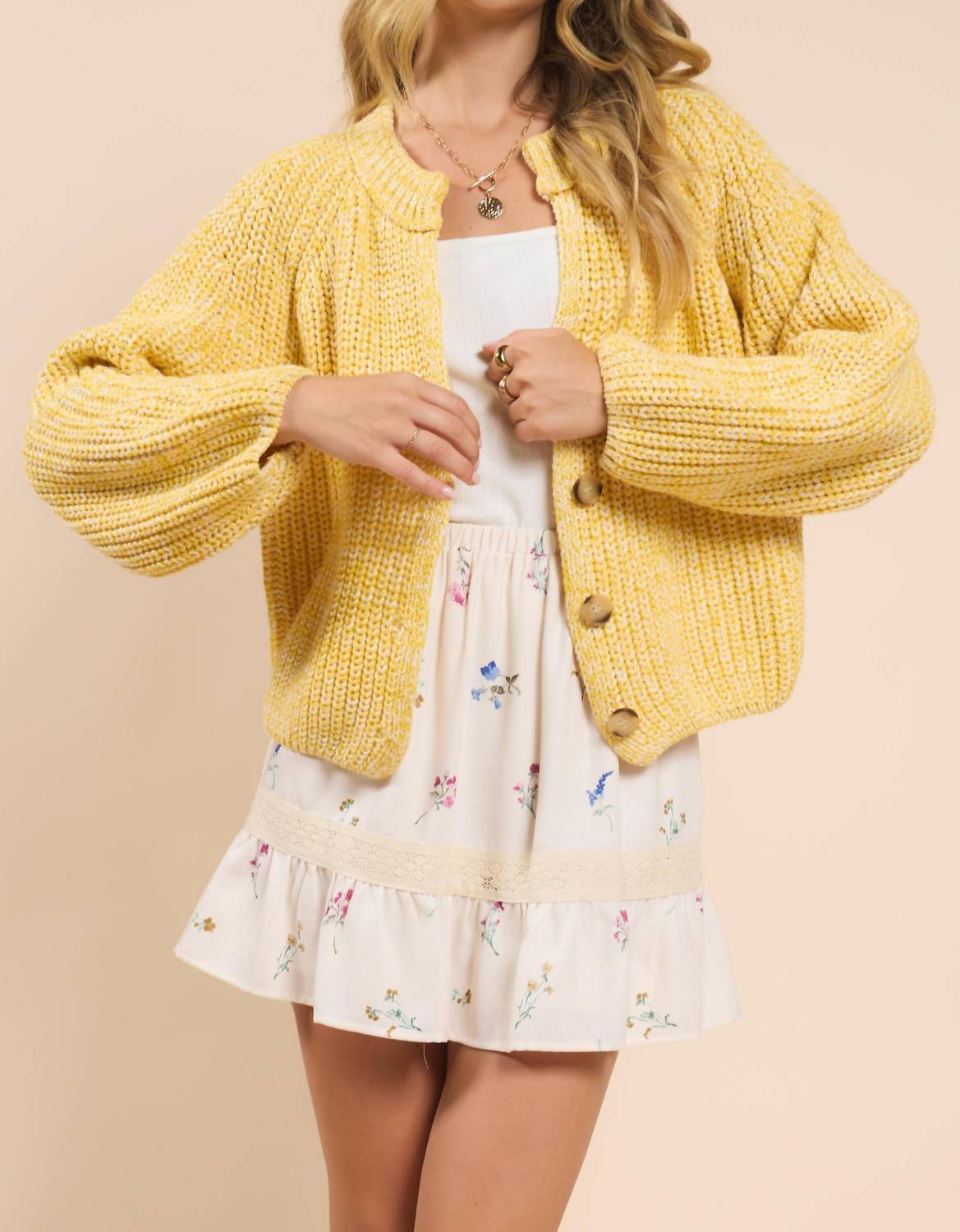 Sadie & Sage - Sunroof Half Buttoned Cardigan