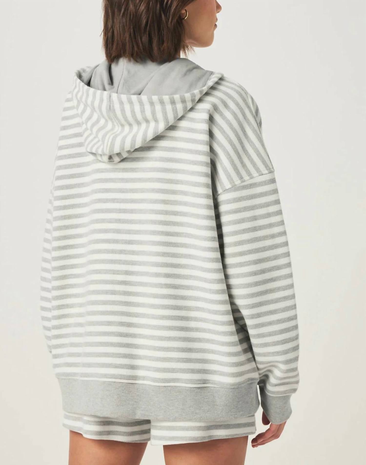 Splendid - Stripe Terry Zip Up Hoodie