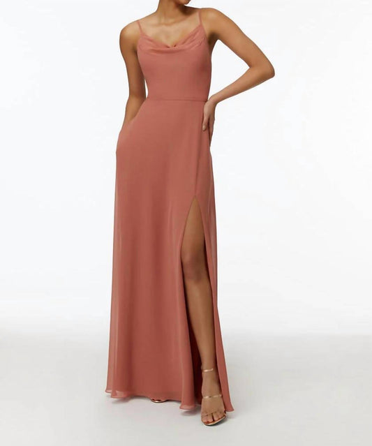 Morilee - Draped Cowl Neck Chiffon Bridesmaid Dress