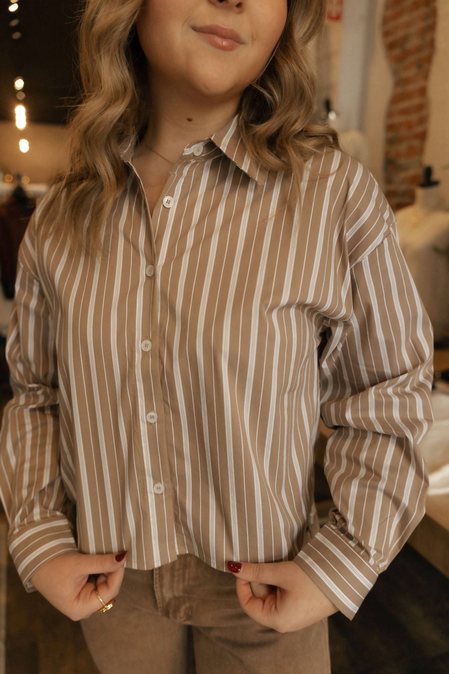 Able - Crop Striped Shirt